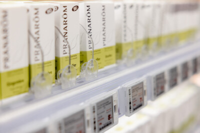 Gondella shelving display with products in health & beauty retail environment at Medi-Market