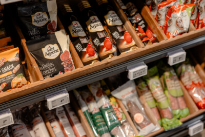 Saint Agathe sliced meat and charcuterie products on Pitch shelving in Delhaize supermarket